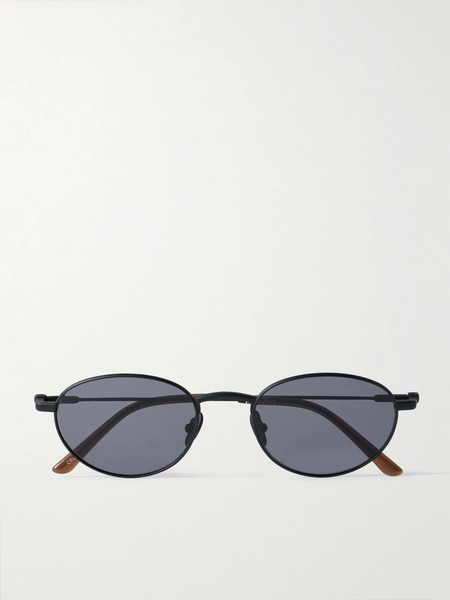 Thistles Thistles - The Cruz Oval-frame Metal Sunglasses - Black 
