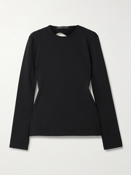  Tibi Tibi - Cutout Stretch-jersey T-shirt - Black 