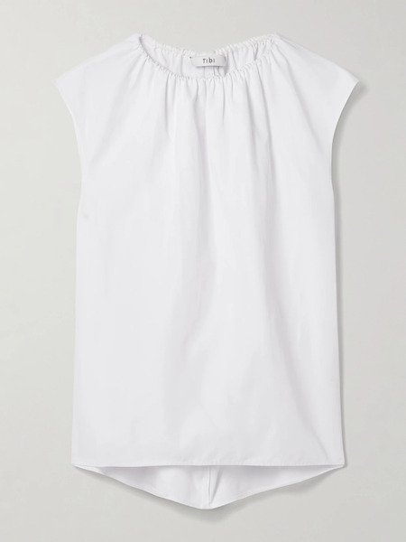  Tibi Tibi - Gathered Poplin Top - White 