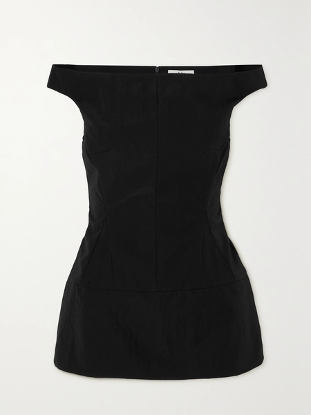  Tibi Tibi - Schema Off-the-shoulder Canvas Top - Black 