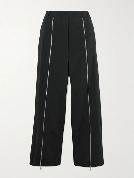  Tibi Tibi - Zip-detailed Shell Straight-leg Pants - Black 