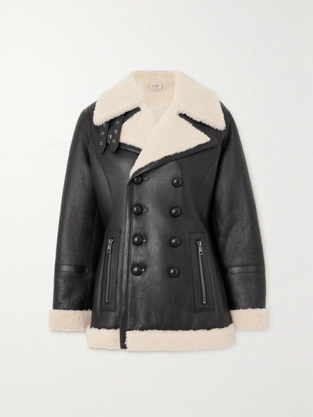  Tod's Tod's - Double-breasted Shearling Jacket - Black 