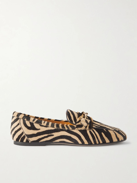  Tod's Tod's - Embellished Zebra-print Pony Hair Loafers - Zebra Print 