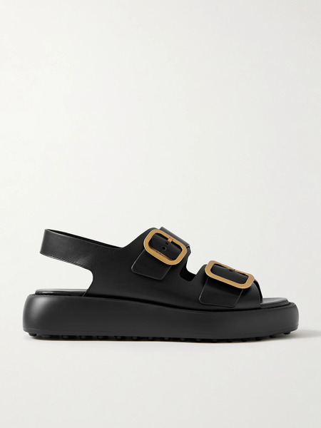  Tod's Tod's - Gomma Buckled Leather Platform Sandals - Black 