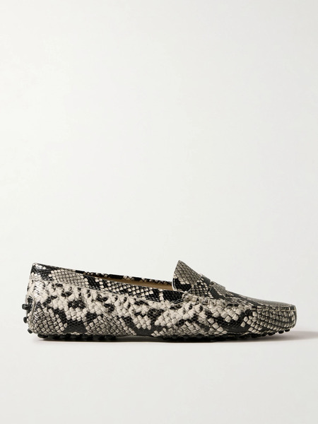  Tod's Tod's - Gommino Snake-effect Leather Loafers - Snake Print 