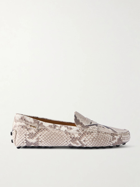  Tod's Tod's - Gommino Snake-effect Leather Loafers - Snake Print 