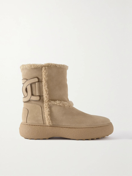  Tod's Tod's - Winter Gommini Shearling Ankle Boots - Beige 