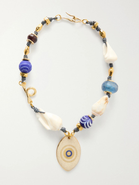  Tohum Tohum - Evil Eye Gold-plated, Seashell And Ceramic Necklace - Ivory 