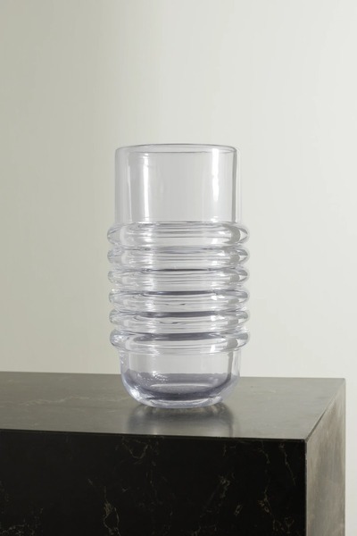  Tom Dixon Tom Dixon - Press Large Fluted Glass Vase - Clear 