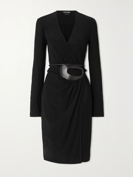  Tom Ford Tom Ford - Belted Jersey Wrap Dress - Black 