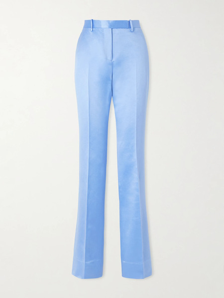  Tom Ford Tom Ford - Cotton And Silk-blend Duchesse Satin Straight-leg Pants - Light Blue 