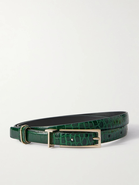  Tom Ford Tom Ford - Croc-effect Leather Belt - Emerald 