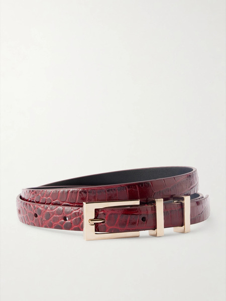  Tom Ford Tom Ford - Croc-effect Patent-leather Belt - Red 