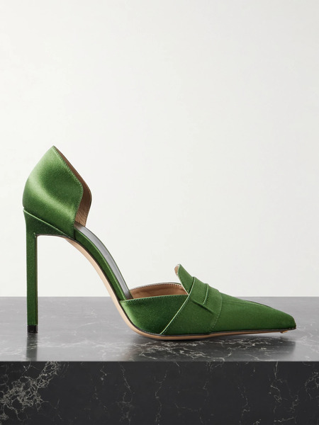  Tom Ford Tom Ford - Eva D'orsay Satin Pumps - Emerald 