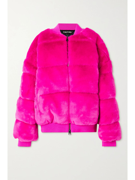  Tom Ford Tom Ford - Faux Fur Down Bomber Jacket - Pink 