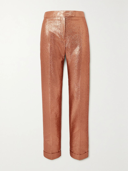  Tom Ford Tom Ford - Glittered Sablé Straight-leg Pants - Pink 