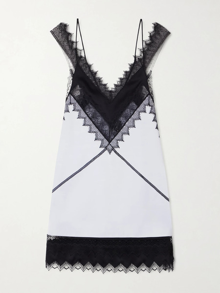  Tom Ford Tom Ford - Lace-trimmed Wool And Silk-blend Mikado Mini Dress - Blue 