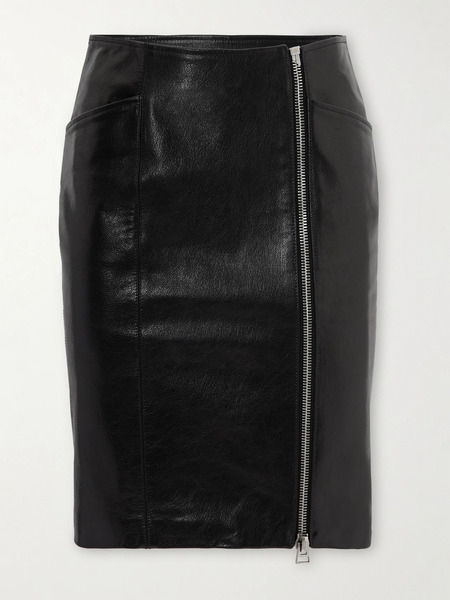  Tom Ford Tom Ford - Paneled Leather Mini Skirt - Black 