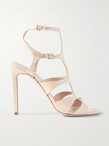  Tom Ford Tom Ford - Paradise Snake-effect Leather Sandals - Ivory 