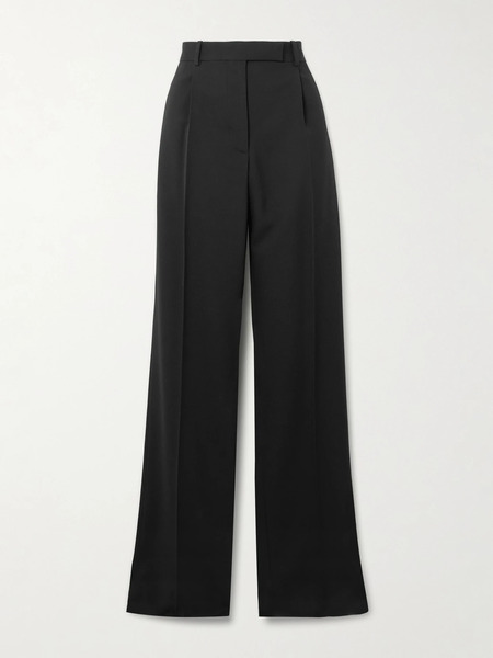  Tom Ford Tom Ford - Pleated Grain De Poudre Wool Straight-leg Pants - Black 