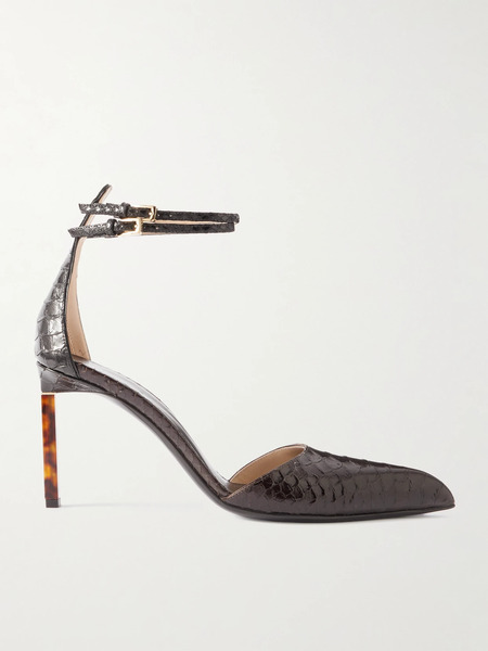  Tom Ford Tom Ford - Snake-effect Leather Pumps - Chocolate 