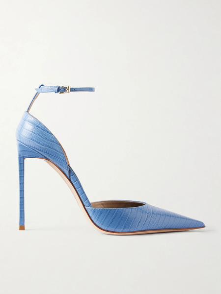  Tom Ford Tom Ford - Snake-effect Leather Pumps - Storm Blue 
