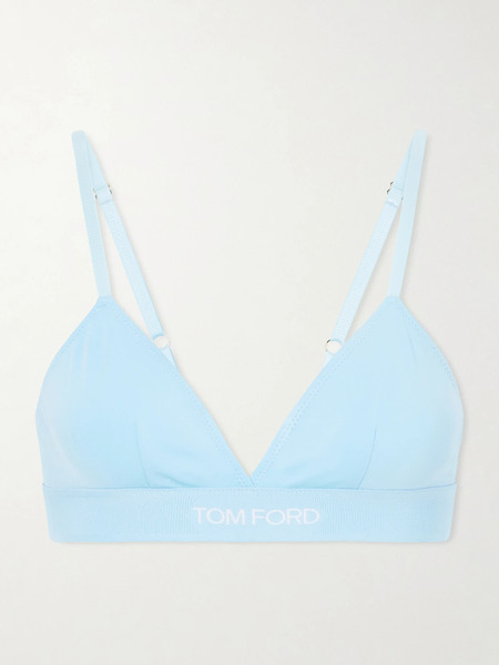  Tom Ford Tom Ford - Stretch-modal Jersey Soft-cup Triangle Bra - Light Blue 
