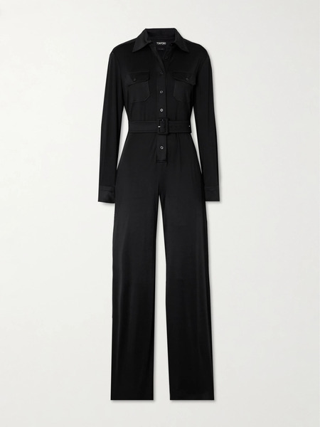  Tom Ford Tom Ford - Stretch Satin-jersey Jumpsuit - Black 
