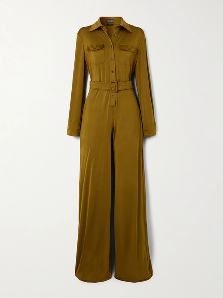  Tom Ford Tom Ford - Stretch Satin-jersey Jumpsuit - Gold 
