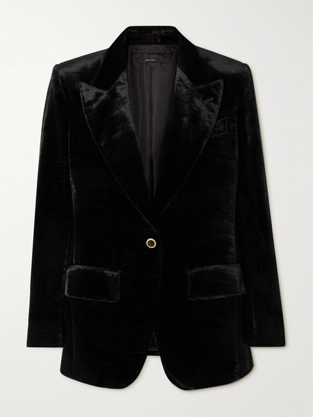  Tom Ford Tom Ford - Wool-blend Velvet Blazer - Black 