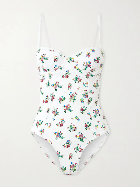  Tory Burch Tory Burch - Balcony Underwired Floral-print Swimsuit - Multi 