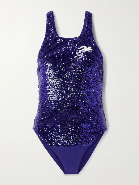 Tory Burch Tory Burch - Embellished Stretch-jersey Bodysuit - Blue 
