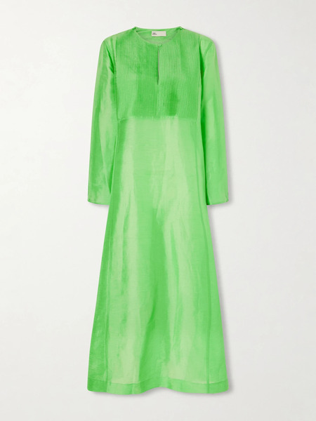  Tory Burch Tory Burch - Linen And Silk-blend Kaftan - Bright Green 