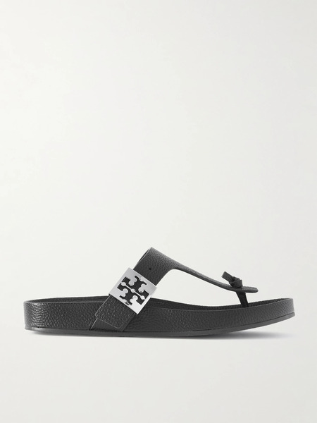  Tory Burch Tory Burch - Mellow Buckled Textured-leather Sandals - Brown 