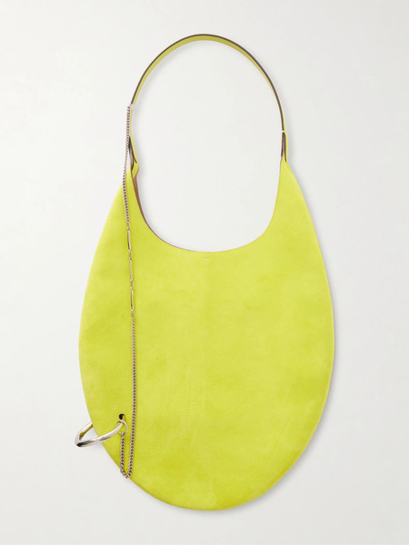  Tory Burch Tory Burch - Pierced Embellished Suede Shoulder Bag - Green 