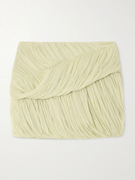  Tory Burch Tory Burch - Ruched Silk-gauze Mini Skirt - Green 
