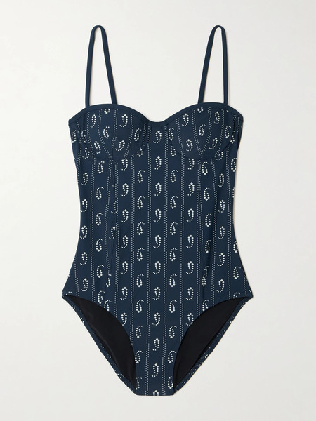  Tory Burch Tory Burch - Underwired Printed Swimsuit - Navy 
