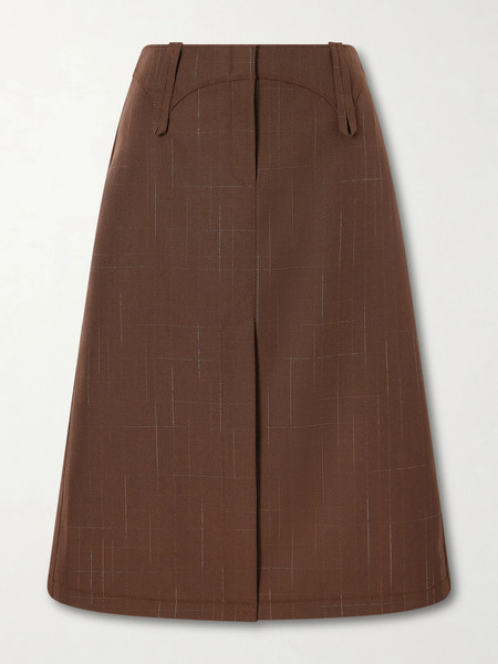  Tory Burch Tory Burch - Wool-blend Knee-length Skirt - Brown 