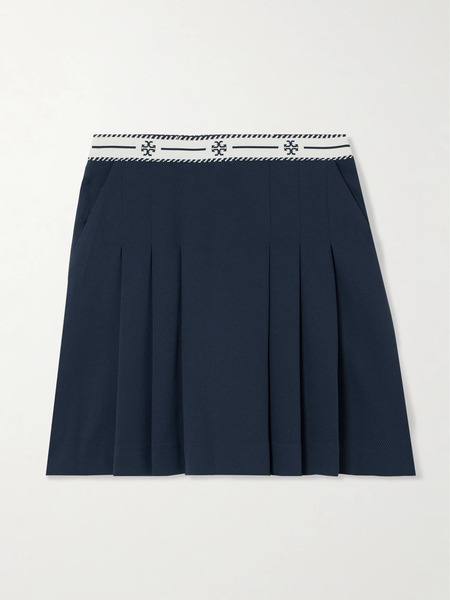  Tory Sport Tory Sport - Jacquard-trimmed Twill Golf Skirt - Navy 