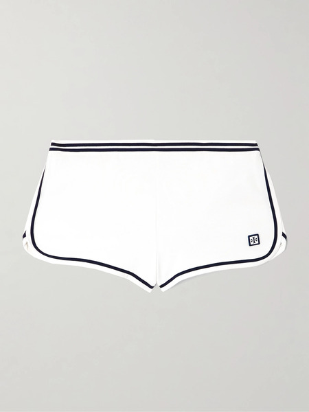  Tory Sport Tory Sport - Striped Stretch-piqué Tennis Shorts - White 