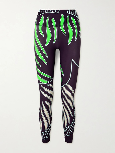 Tory Sport Tory Sport - Weightless 7/8 Printed Tactel® And Lycra®-blend Leggings - Purple 