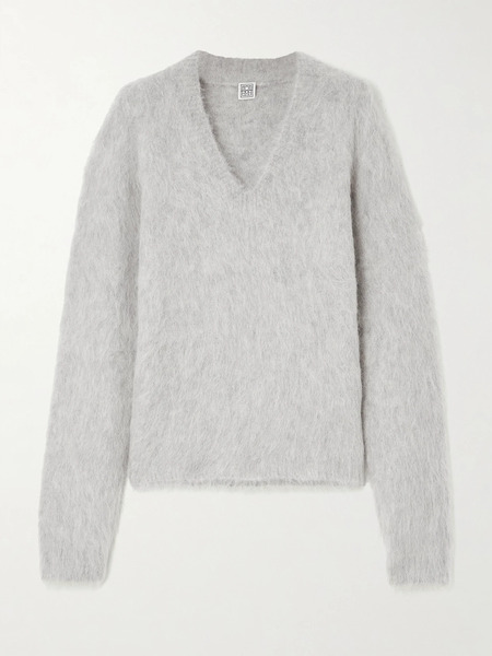  Toteme Toteme - Brushed Alpaca-blend Sweater - Light Gray 