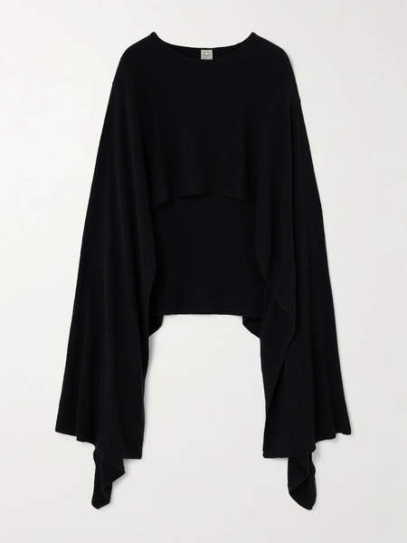  Toteme Toteme - Cape-effect Silk Sweater - Black 