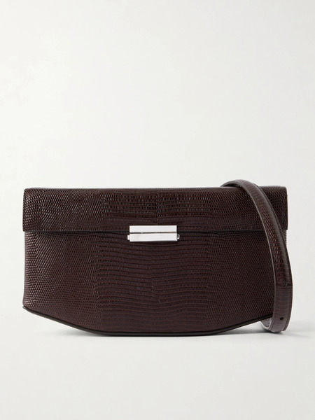  Toteme Toteme - Clip Lizard-effect Leather Shoulder Bag - Brown 