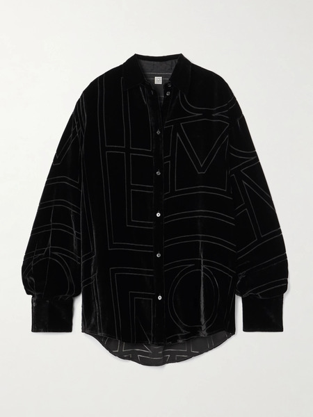  Toteme Toteme - Devoré-velvet Shirt - Black 
