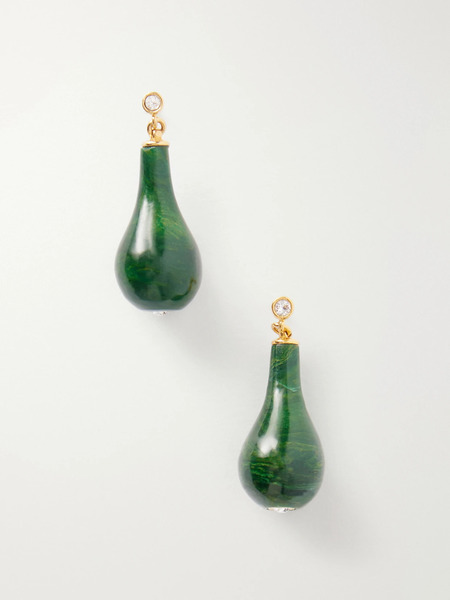  Toteme Toteme - Drop Gold-plated Jade Earrings - Green 