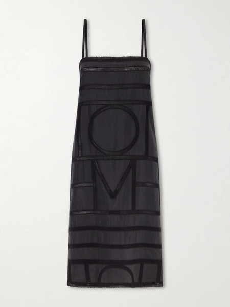  Toteme Toteme - Embroidered Silk Midi Dress - Black 