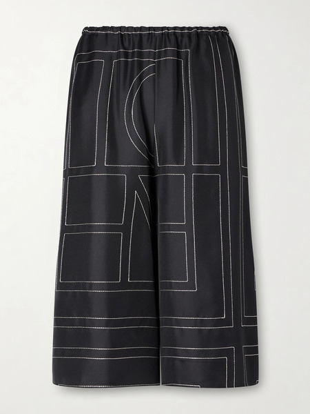  Toteme Toteme - Embroidered Silk Shorts - Black 