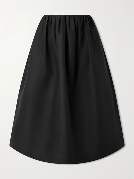  Toteme Toteme - Gathered Wool And Silk-blend Midi Skirt - Black 
