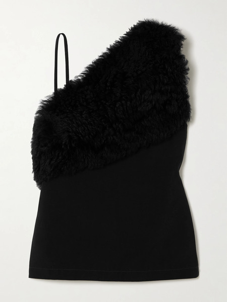  Toteme Toteme - Jersey And Shearling Top - Black 